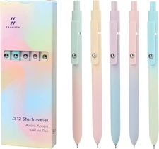 Ddaowanx Gel Pens, 5 Pcs 0.7mm 5 Count (Pack of 1), 5 Gradient-Black Ink 