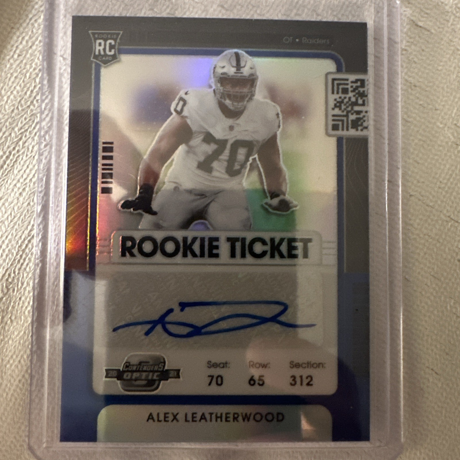 Alex Leatherwood Panini Contenders Optic #149 Autograph-Blue