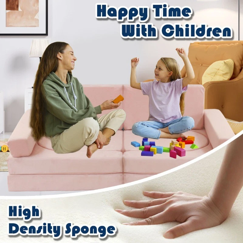 10件装模块化儿童游戏沙发可转换幼儿建筑沙发儿童地板沙发 — 第 4/4 张图片