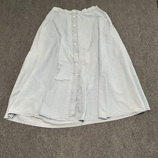 Vintage 90  s Talbots button blue denim chambray maxi skirt size 8