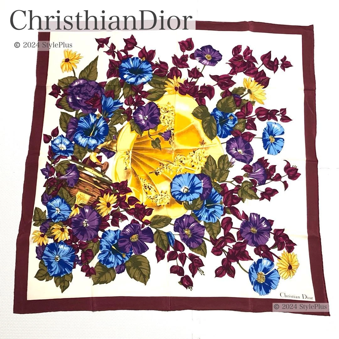 Christian Dior Foulard Floral 85cm Soie Femme Accessoire Mode