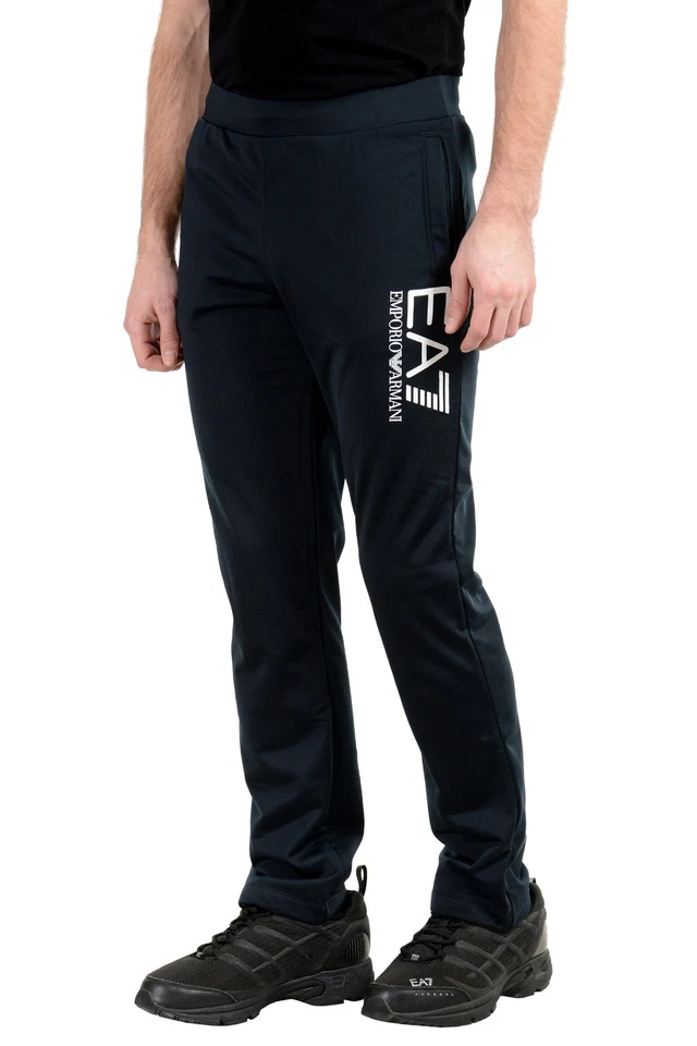 Pantalones deportivos Emporio Armani EA7 "Train Big" para hombre azul oscuro polar Foto 3 de 4