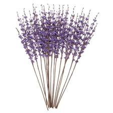 15Pcs Artificial Flowers 22" Plastic Faux Flowers Fake Branches Light Purple