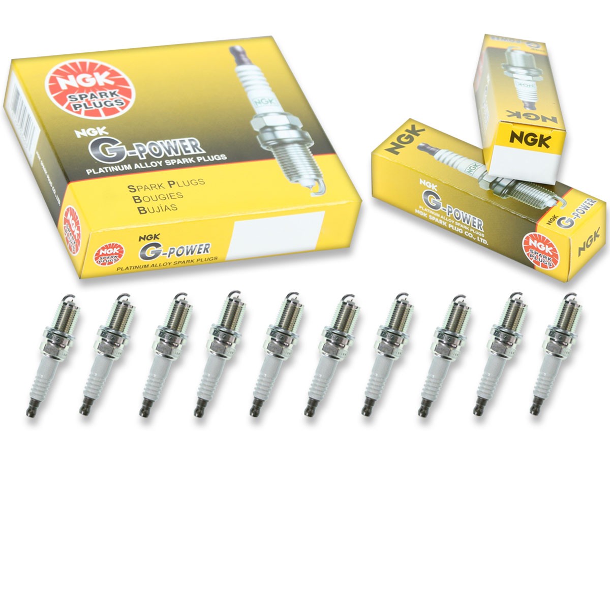10 pc NGK 7090 BKR5EGP G-Power Spark Plugs for XC92PYC SP468 RC12PEC5 PQ16TT ob