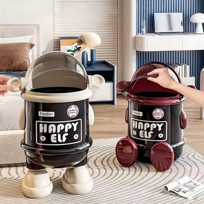 Colourtree Plastic Manual Lift Trash Can - 4 Gallons