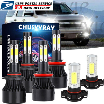 6X Combo LED Headlight Bulbs High Low Beam + Fog Light For Chevy Tahoe 2015-2019