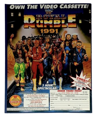 WWE ROYAL RUMBLE 1991 PROGRAM OFFICIAL LICENSED ORIGINAL WRESTLING