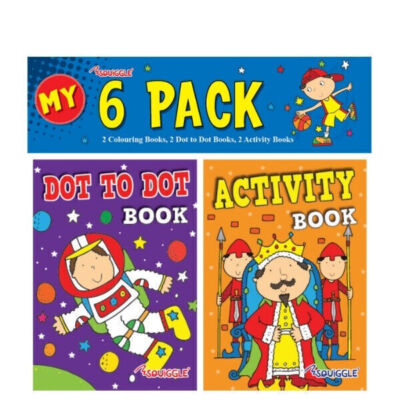Mini Ausmalbilder Aktivitätsbücher - 6er Pack Jungen Ausmalen Punkt zu Punkt Aktivität