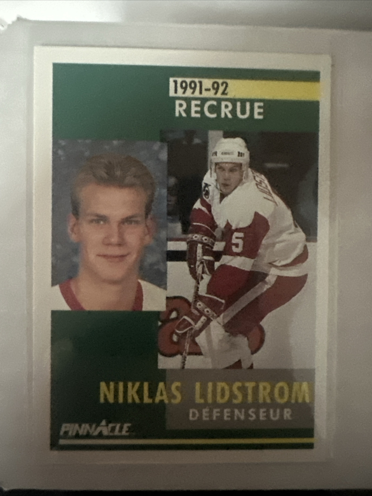 1991-92 Pinnacle French Nicklas Lidstrom #320 Rookie NMMT Red Wings Card NHL