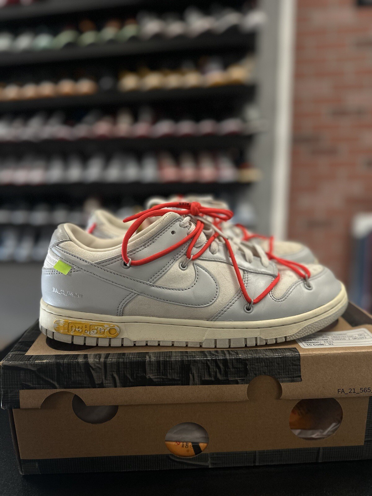 OFF WHITE X NIKE Taglia 11.5 Nike Off White x Dunk Low 06 di 50 DM1602 110 100% Autentiche ?