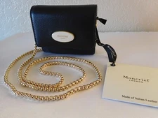 New Moncrief London Sloane Leather Cardholder Crossbody Coin Pouch