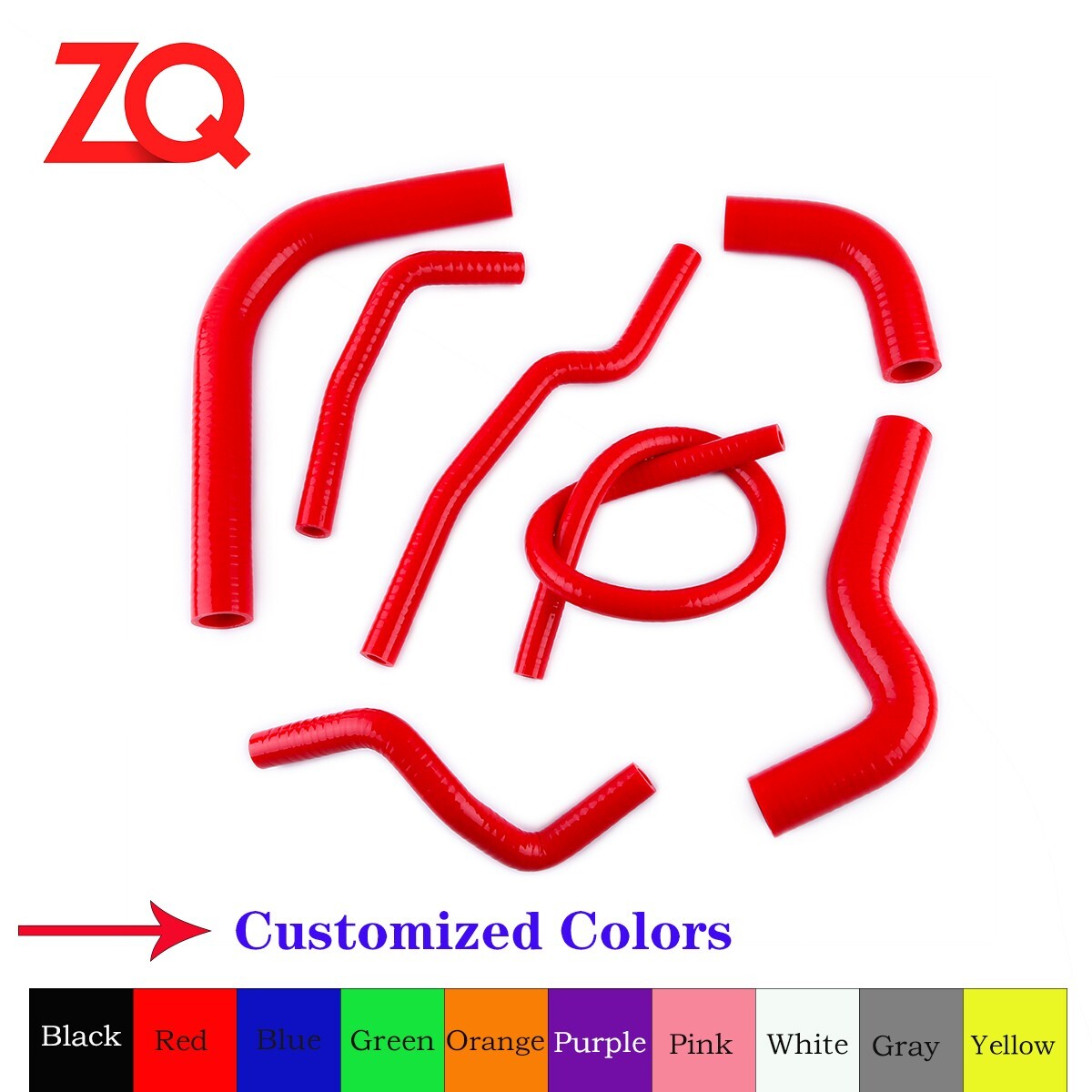 High quality For 1986-1995 Suzuki Samurai Silicone Radiator Red