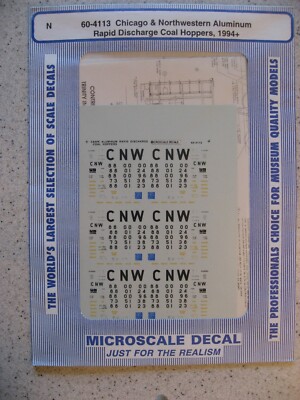 Microscale Decal N 60-4113 Chicago & Northwestern Aluminum Rapid Discharge Coal