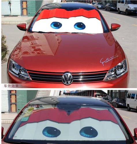 Hot Pixar Cars Lightning Front Car Windshield Sun Shade red - Picture 4 of 5