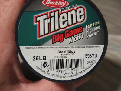 Berkley Trilene Big Game Mono Fishing Line 25 LB 595 Yards Steel Blue Color  | eBay