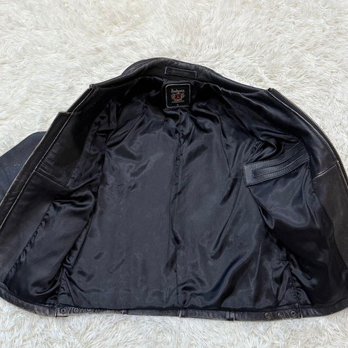 Schott Cowhide Leather Policeman Jacket Blouson Men Size M Black Genuine - Picture 6 of 8