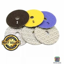 3 pieces 100mm Diamond Wet & Dry Polishing Pads For Stone  Quartz Granite