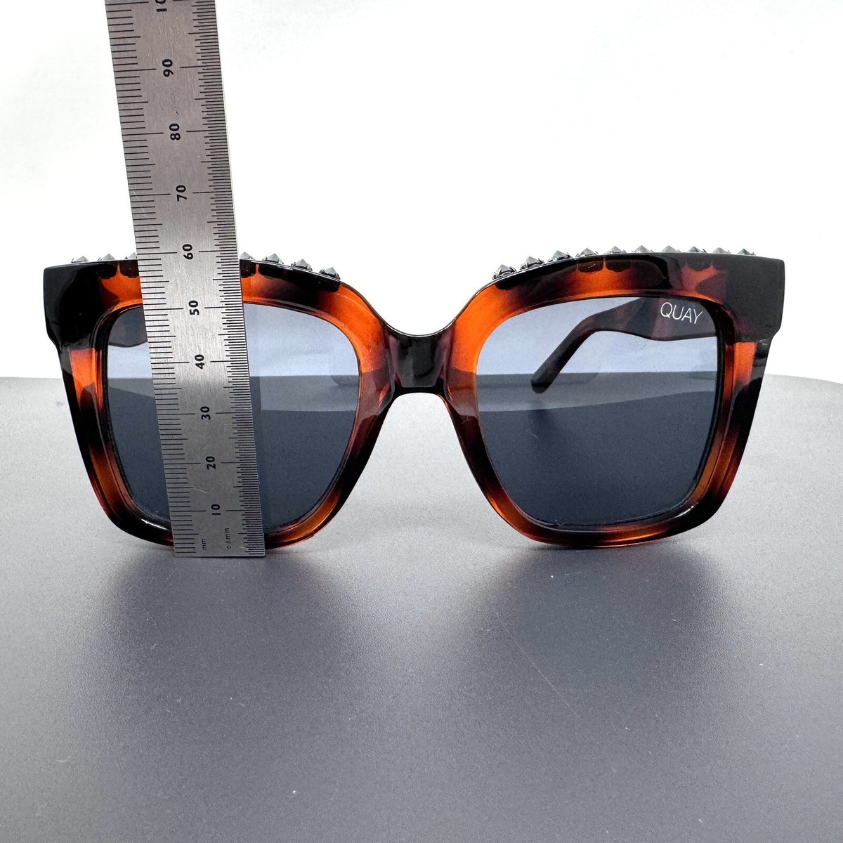 Quay Australia ICY 126 Studded Tortoise Square Sunglasses – Discontinued Quay Icy Sunglasses - Black – The English Rose Boutique main image 4