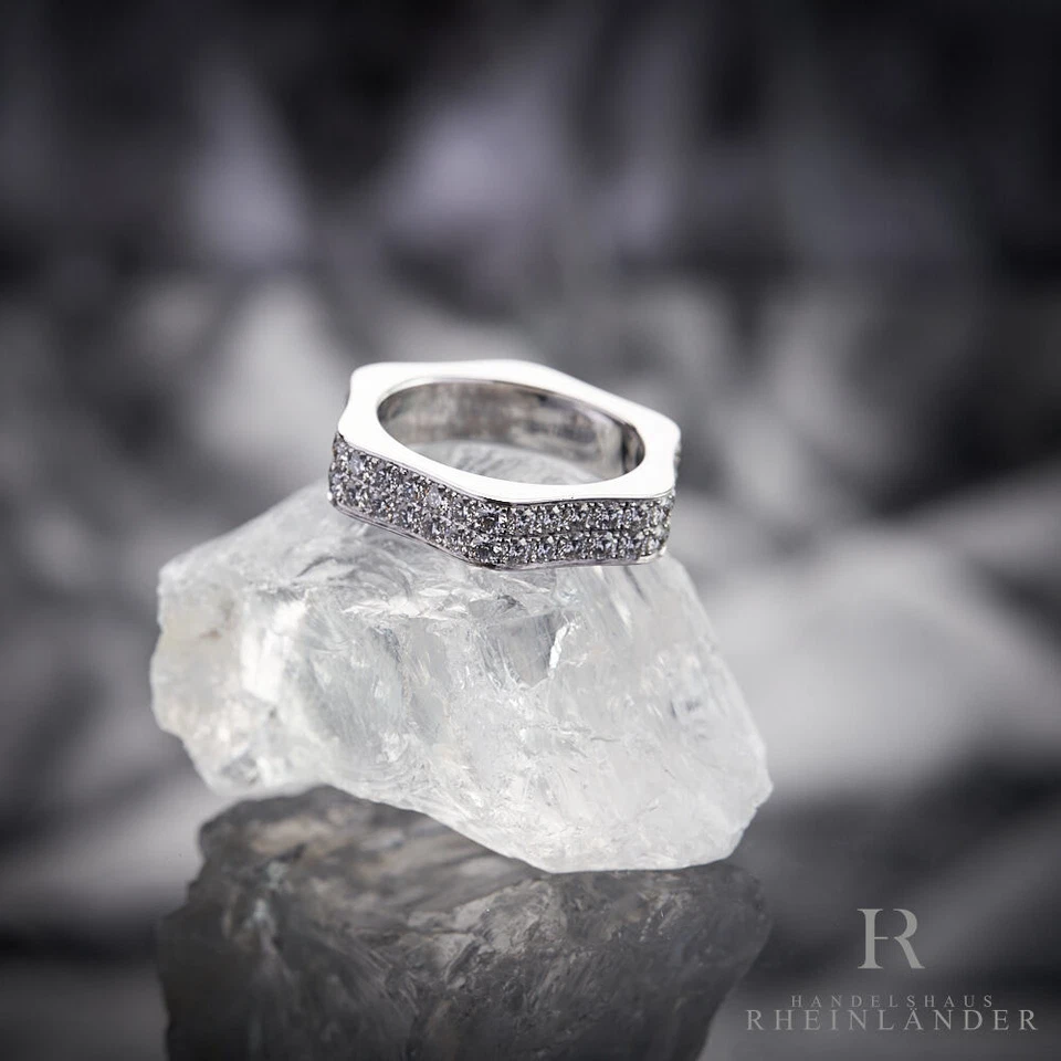 Montblanc Damas Joyería Fina 4810 Oro Blanco 53 Mediano Pavé Diamantes 10403253 Foto 4 de 4