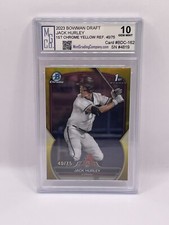 2023 Bowman Draft Jack Hurley 1st Yellow Refractor /75 Graded MGCo. Gem Mint 10