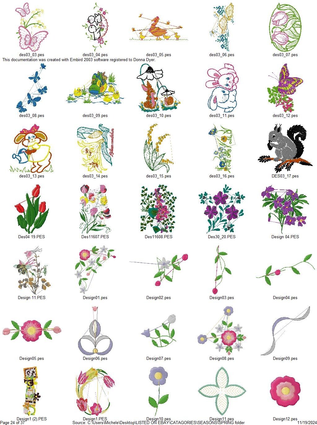 1200 PLUS SPRING COLLECTION  EMBROIDERY MACHINE DESIGNS PES DST HUS JEF  on USB