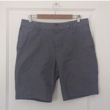 Old Navy Ultimate Slim Cut 9.5" Flat Front Shorts Chambray Blue size 34