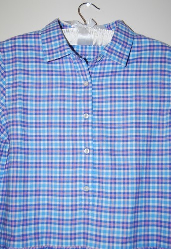 NWT Vineyard Vines Girls Ocean Breeze Blue Check Morgan Way Flannel Dress sz 16 - Picture 2 of 9