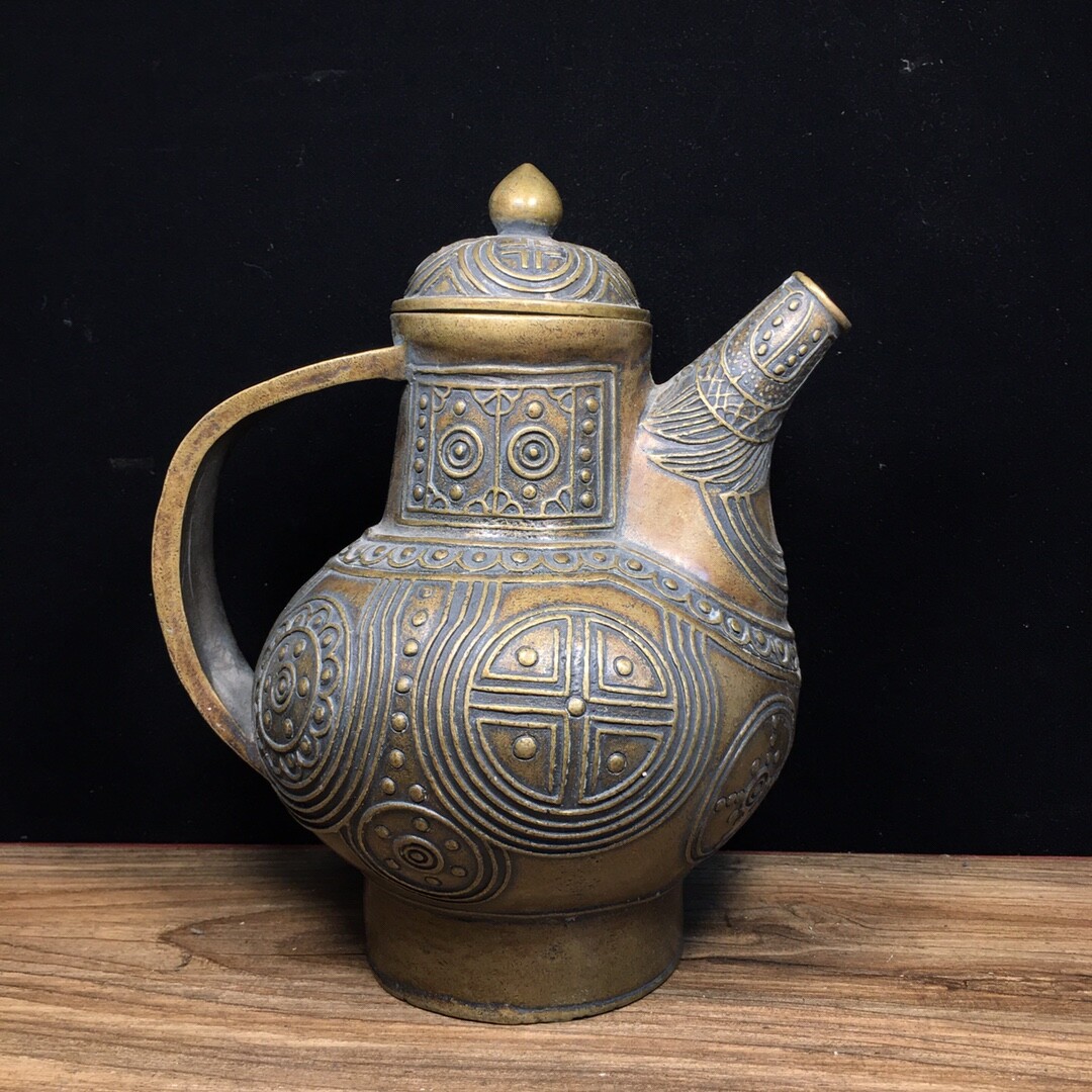 Olla y hervidor de vino de cobre puro