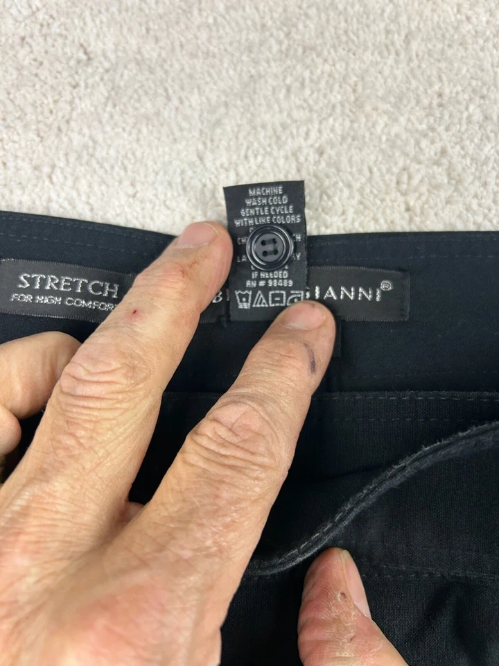 Pantalones de vestir rectos elásticos para mujer FABRIZIO GIANNI negros corporativos góticos Foto 4 de 4