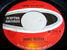 DIONNE WARWICK- LOOKING WITH MY EYES- 1965 SOUL 7" SINGLE, SCEPTER SR12111 (VG+)