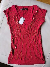 Orig. Love Moschino Shirt Oberteil Gr. 34 Rot Pailletten Neu m. Etikett