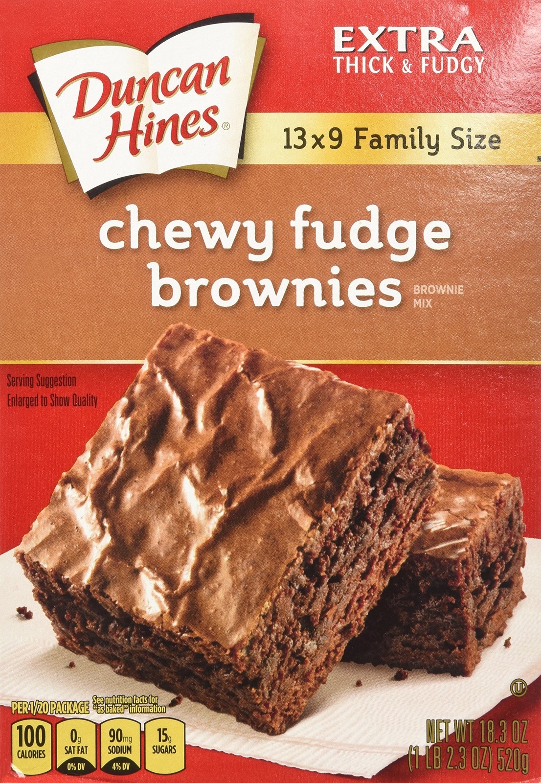Duncan Hines Chewy Fudge Brownies 18.3oz Family Size 2 Boxes eBay