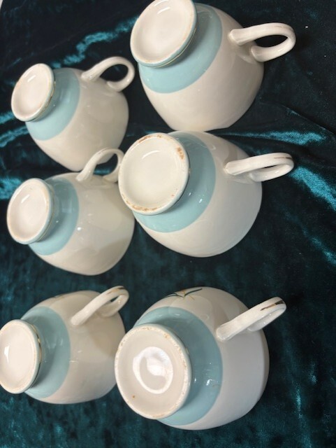1950"s International China, Alliance, OH Viking pattern 6 Cups 6 Saucers