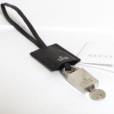Auth Gucci Clochette Padlock Cadena W/ 2 Keys Set Dark Brown Leather Made Italy