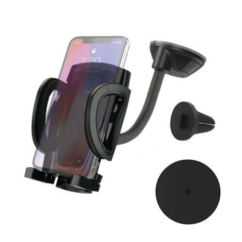 4-in-1 Stick Grip Suction Cup Vent/Dash/Windshield Mount Kit Black