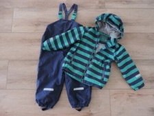 ♥ Kinder Thermo-Spielanzug, Matschanzug Zweiteiler in Blau / Grün Gr. 98 / 104 ♥