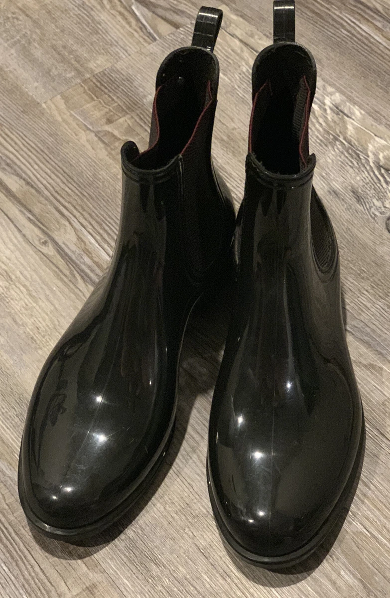 Shiny ankle rain boots sale