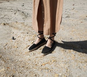 black tie up espadrilles
