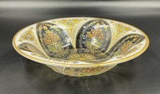Antique Rare Glass Josephine Glassworks Bohemian Gold Plated Decorated Bowl Dish