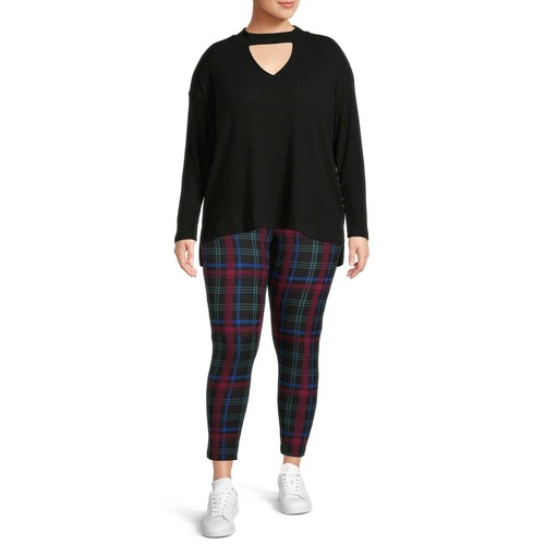 Terra & Sky Women’s Plus Size High Rise Fitted Printed Leggings NEW - Picture 13 of 61
