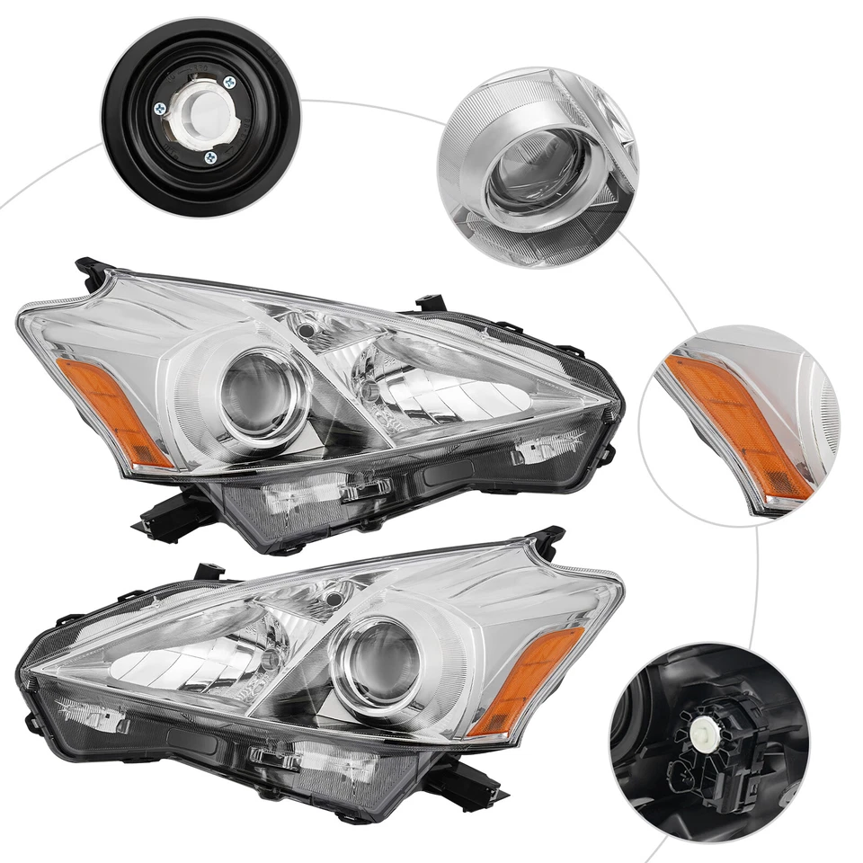 For 2012-2014 Toyota Prius V Driver&Passenger Side Halogen Headlights Pair L+R Foto 3 de 4