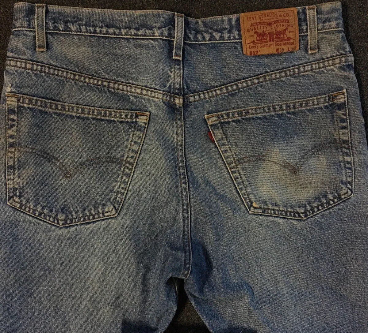 Vtg Levis 517 Faded Distress Boot Cut Jeans 38 80s 90s Grunge 