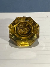Used Single Yellow Glass Drawer Pull Knob
