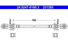 Brake Hose ATE 24.5247-0190.3 for Nissan Qashqai +2 I