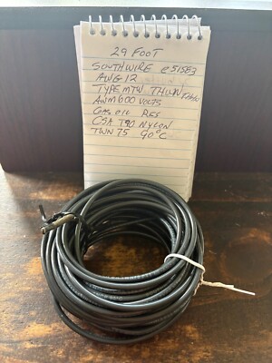 SOUTHWIRE E51583 Gray 12-AWG Type MTW COPPER WIRE 29FT 600V GAS/OIL RESISTANT