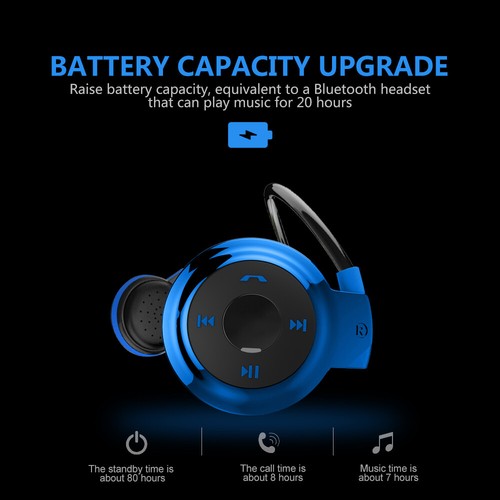 Bluetooth Over-Ear Neckband Wireless Stereo Headphones Mic Handsfree Earphone - Picture 12 of 26