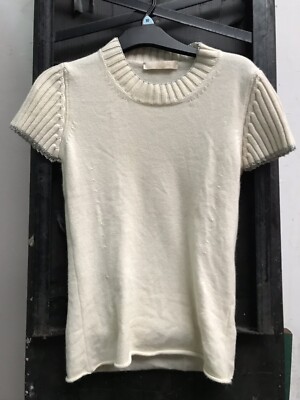 100% cashmere jumper white with short sleeves unworn, Umbria