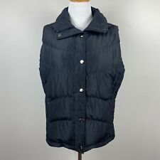Kenneth Cole Reaction Down Feather Vest Women L Black Full Zip Snap Button G-III