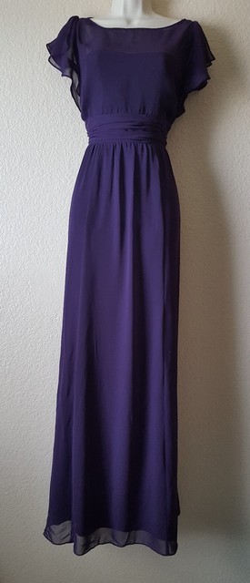 Chaps Women Aubergine Purple Formal Evening Maxi Gown Dress Sz 6