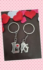 ShowerRings Porte-clés Métal Coeur Amour Love Hearts Couple Forever NEUF